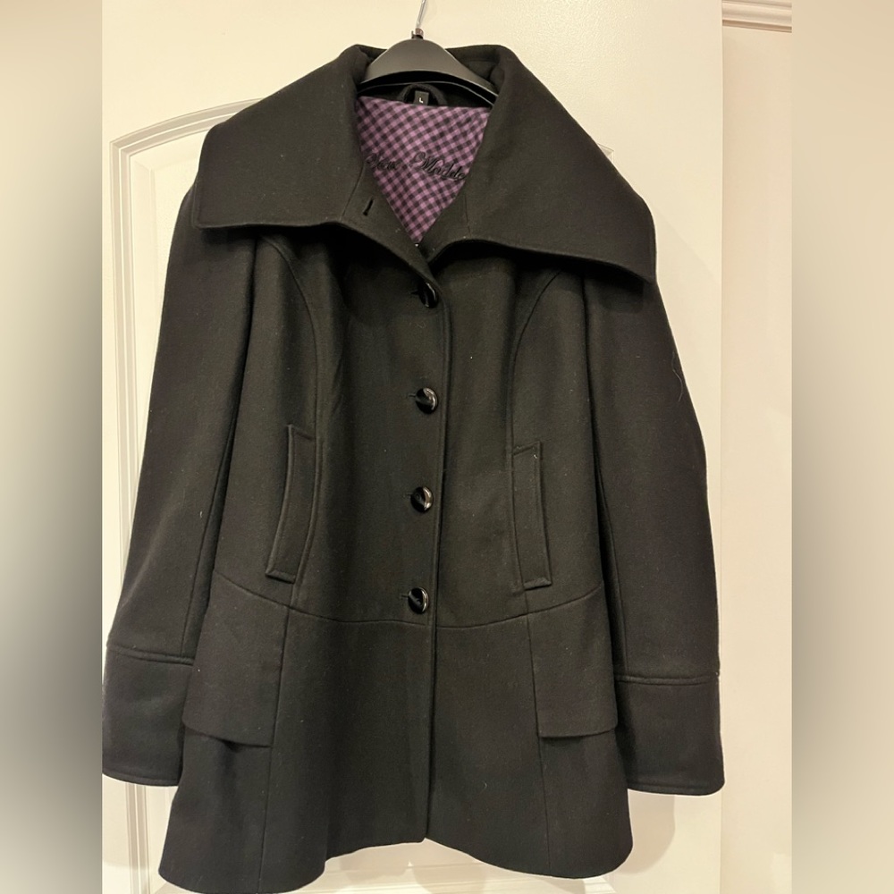 Steve Madden Wool- Blend Hip Length Jacket
